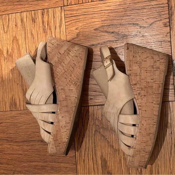 Cordani Slingback Wedge Leather Cork Platform Sandal, Size 40, GUC, “Julia” - Picture 6 of 15